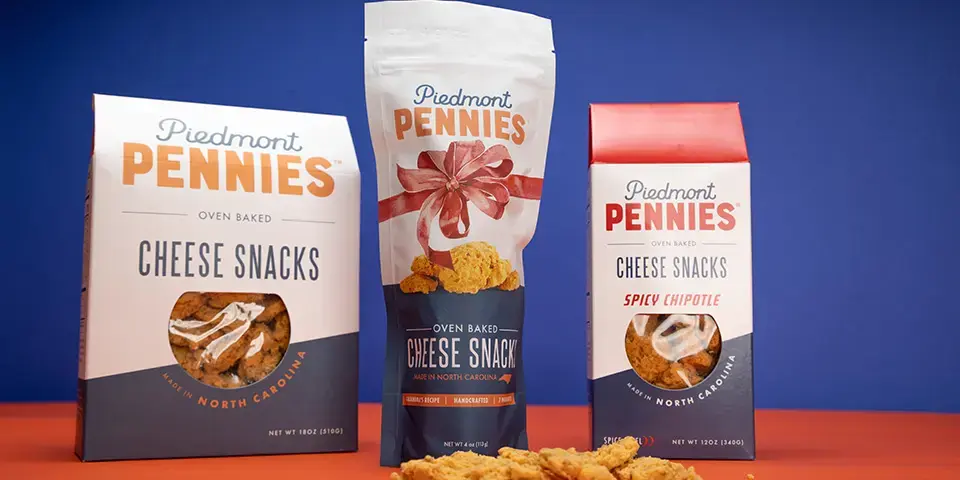 Morrisette Packaging food packaging display for piedmont pennies