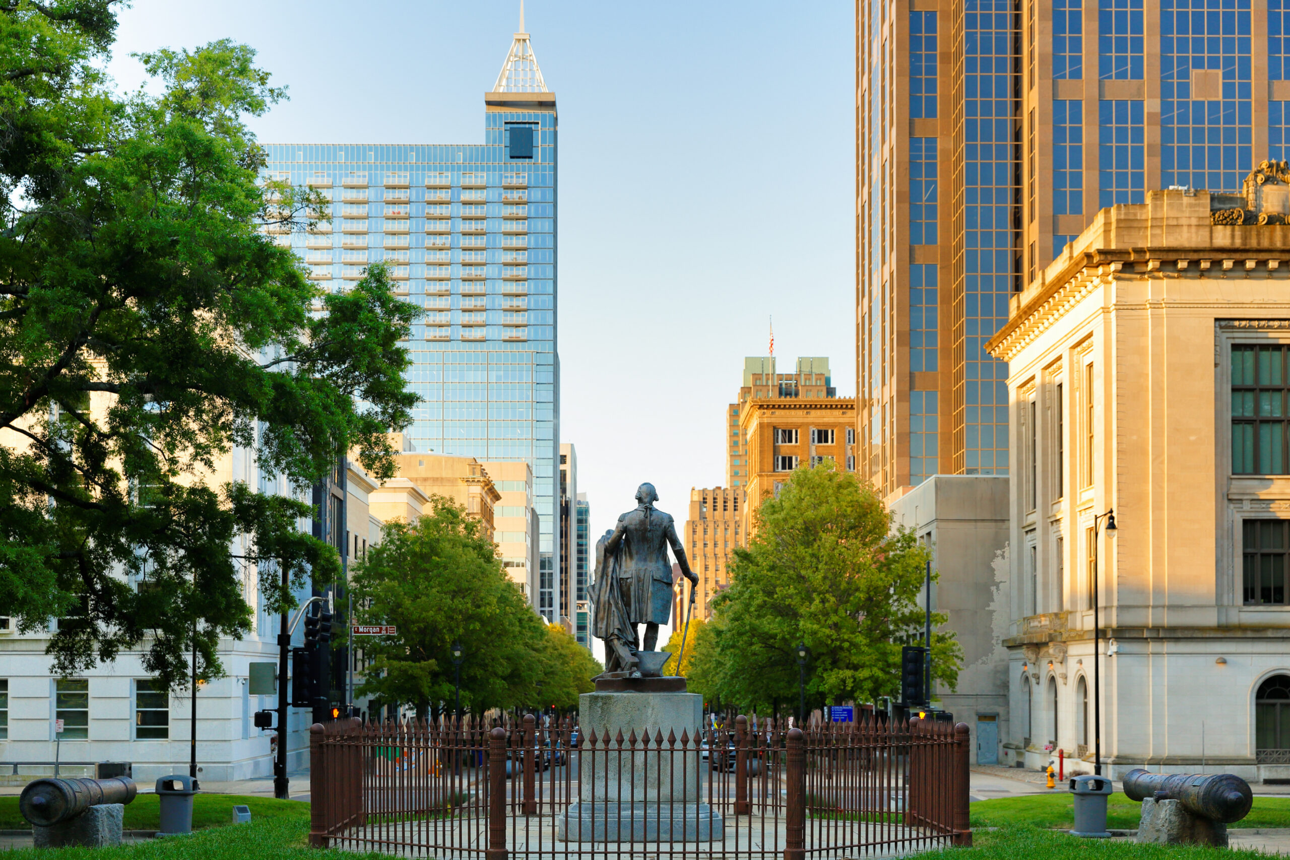 George Washington statue at Union Square in Raleigh, NC